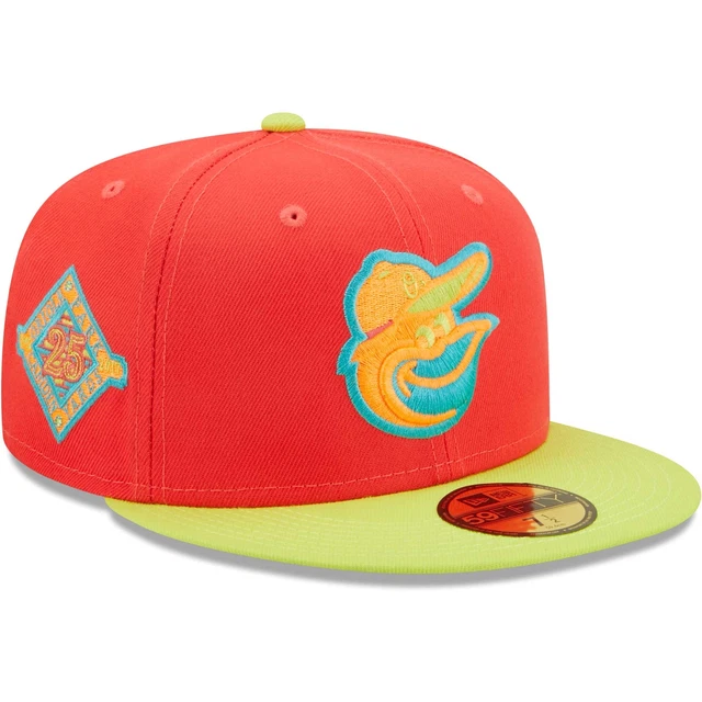 Men's New Era Red/Neon Green Baltimore Orioles Camden Yards 25th Anniversary