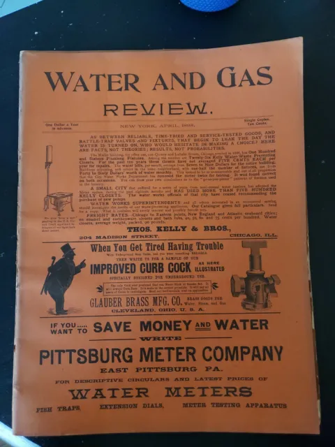 Vintage Water And Gas Review Magazine April 1898 Trump Manufacturing Co Nash
