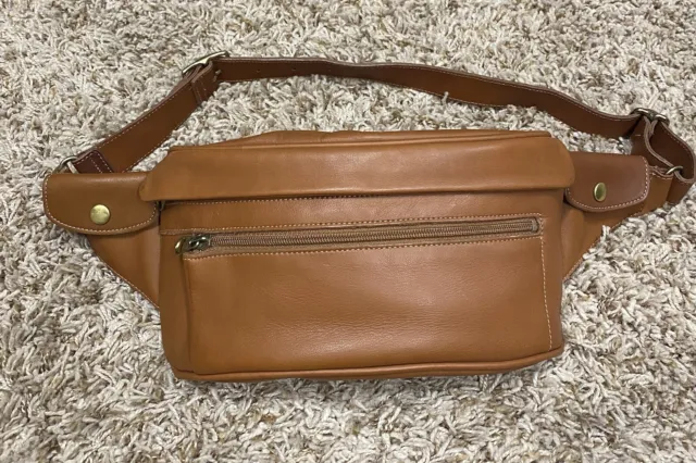 Vintage Coach Waist Pack Belt Bag Fanny Pack British Tan Leather