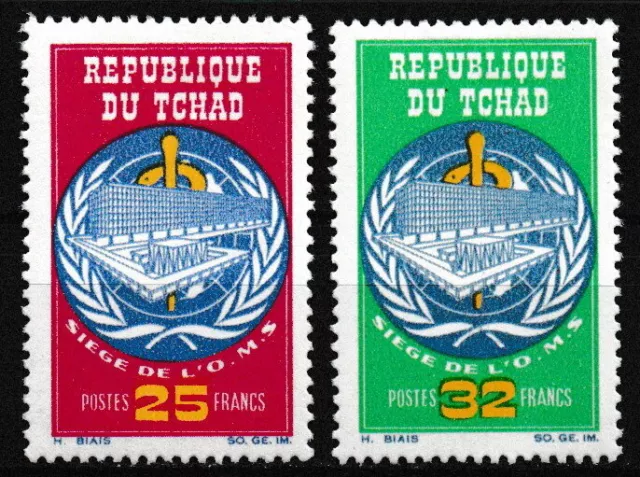 Tschad - Amtssitzes der WHO Satz ungebraucht 1966 Mi. 154-155