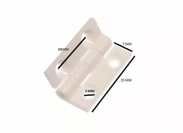 Charnière Mégot Porte Placard Nylon White 25mm 1 IN avec Vis 1 Paires