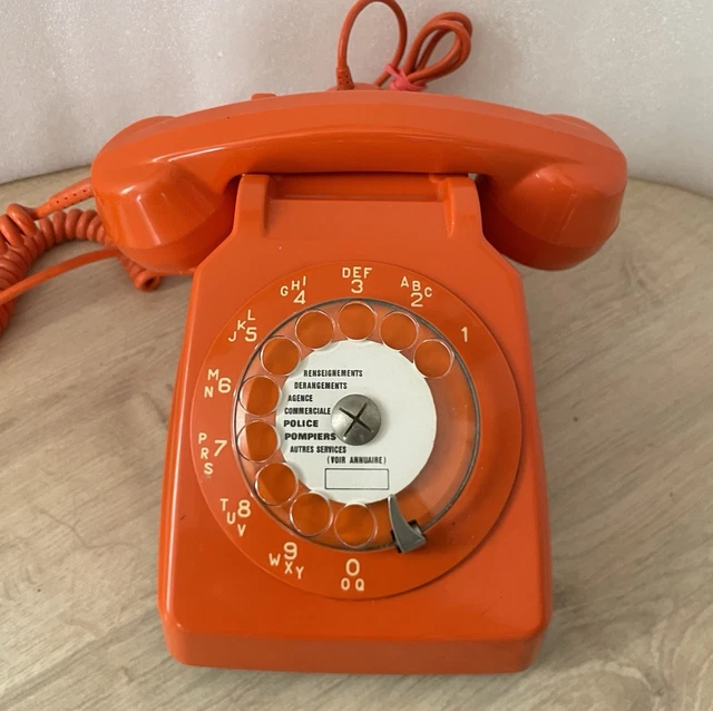 Téléphone A Cadran Gris Vintage Socotel S63 70's