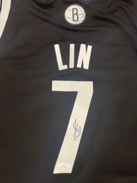 JSA COA Jeremy Lin Signed Autograph Adidas Swingman Brooklyn Nets Sleeved  Jersey