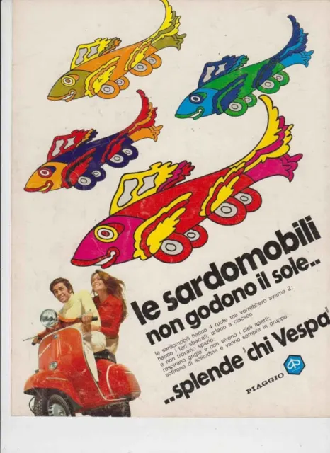 Pubblicita' Advertising-Piaggio Vespa 1973-Sardomobili- Scooter Italiani Epoca