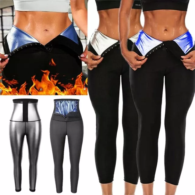 Damen Sauna Jogginghose Sporthose Fitness Body Shaper Thermal Sweat Leggings Gym