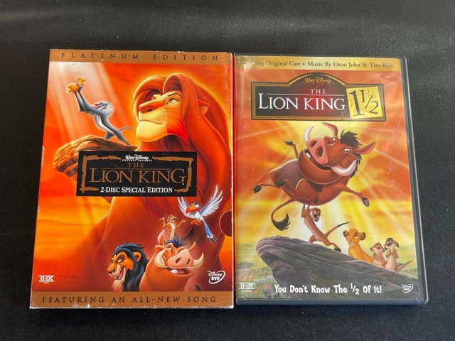 2 Walt Disney Children's Dvd Movies Walt Disney's Lion King & Lion King 1/2