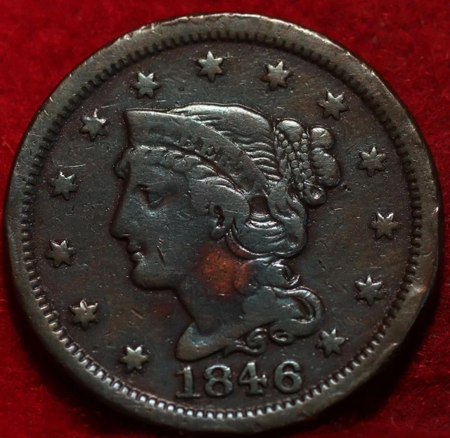 1846 Philadelphia Mint Copper Braided Hair Large Cent