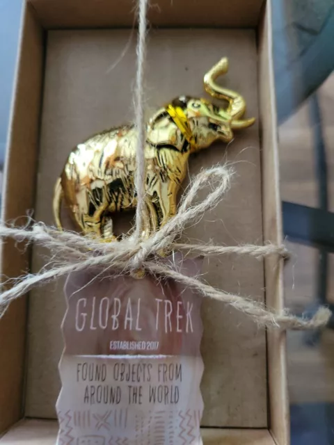 Global Trek Elephant Shaped Gold Tone Figural Bottle Opener