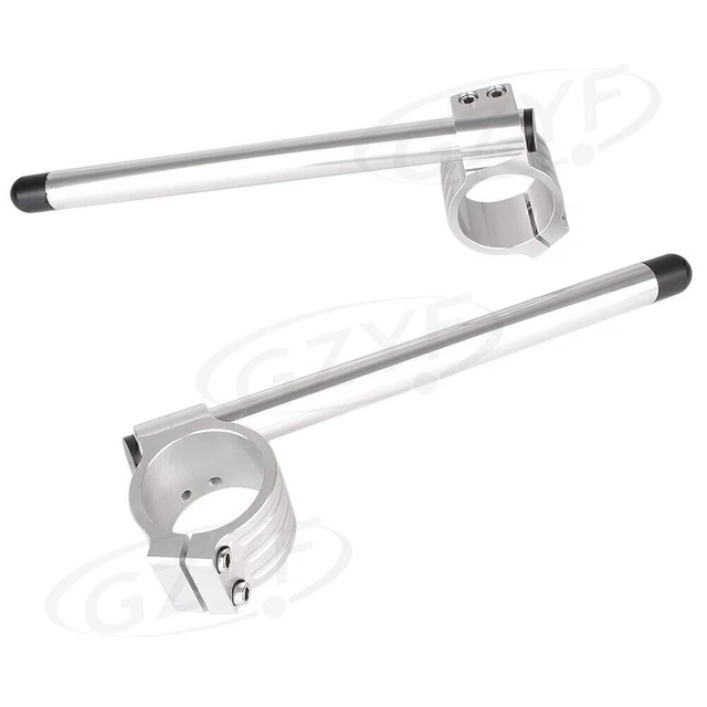 Clip sulla maniglia 22 mm & 7/8"" con morsetti regolabili per tubo forcella 43 mm argento