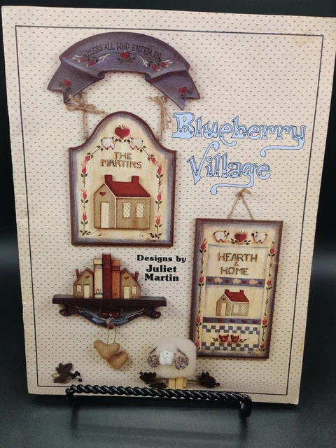 Libro de pintura de tole 1988 vintage: Blueberry Village de Juliet Martin