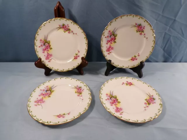 Set of 4 Shelley Blossom Pattern Bread & Butter Plates 6" Wide