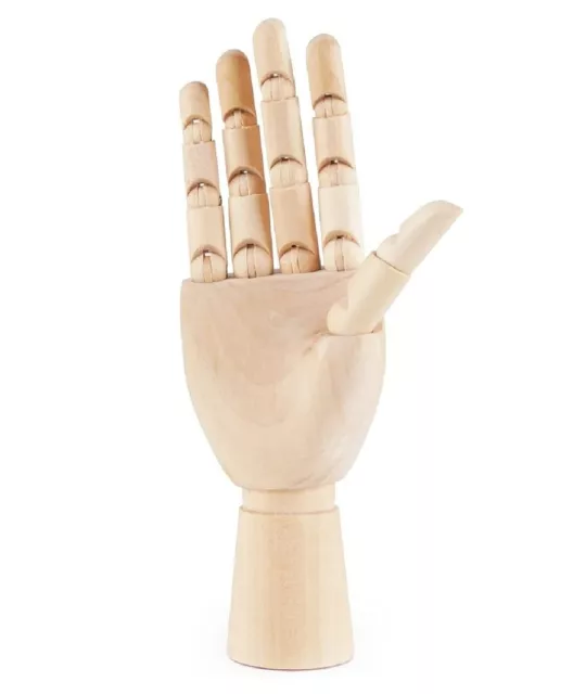 20cm Right Wooden Hand Articulated Artist Posable Fingers Sketching Mannequin