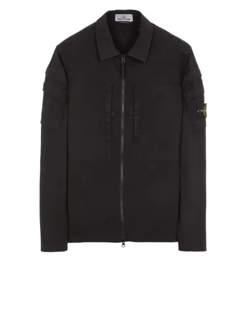 Stone Island 10610 Regular Fit Overshirt in stretch cotton Garment dyed