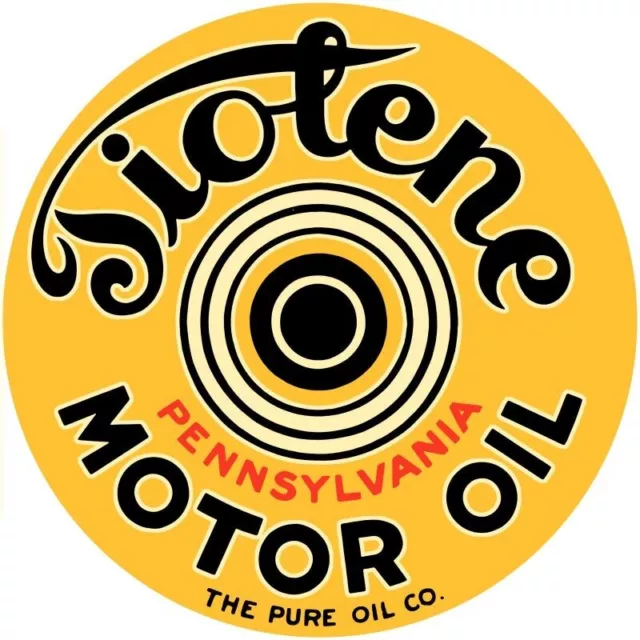Tiolene Motor Oil by Pure Oil Co. NEW Sign: 18" Dia. Round USA STEEL XL- 4 LBS