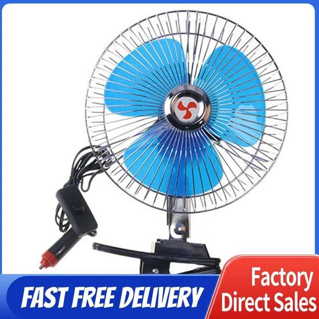 Car Clip Fan 12V/24V 8 Inch Electric Clip Fans Portable Rotatable (24V)