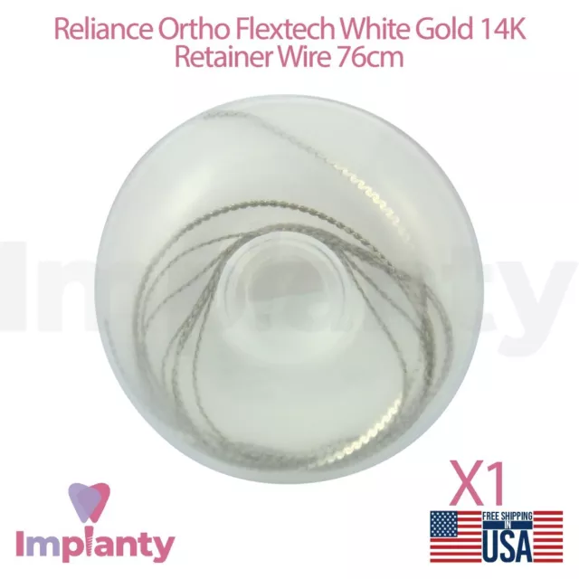 Reliance Dental Orthodontic Lingual Flextech White Gold 14K Retainer Wire 76cm