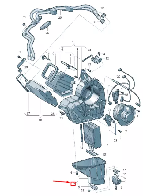 Neuf Vw Transporter Vi T6 Evaporateur Couvre Inférieure 7E0820024 Original