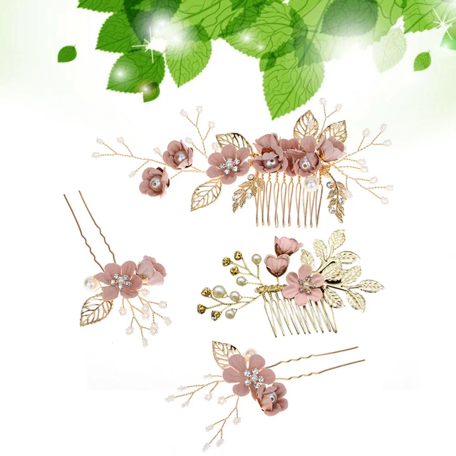 4 pz gioielli per capelli pettine per capelli strass per il matrimonio cristallo