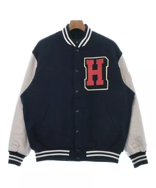 BEAMS HEART Varsity Jacket NavyxIvory S 2200417132013