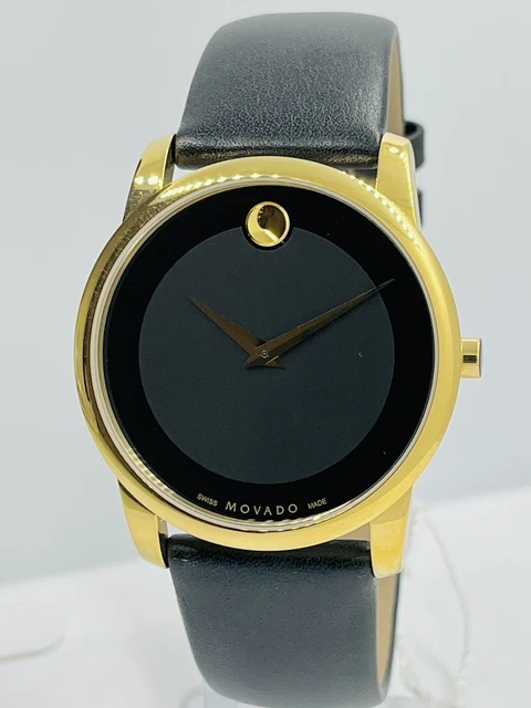 Orologio Movado Da Uomo Museo Classico Oro/Pelle Nera 40 mm Acciaio Inox 0606876