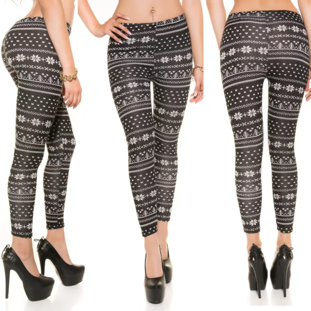 Leggings Donna Eleganti Invernali Aderenti Neri Pantacollant Elasticizzati da