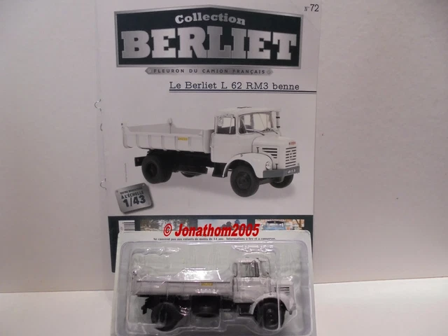 COLLECTION BERLIET N° 10 - L 64-6 M3 4X4 CHASSE NEIGE BENNE MARREL 1965 au 1/43