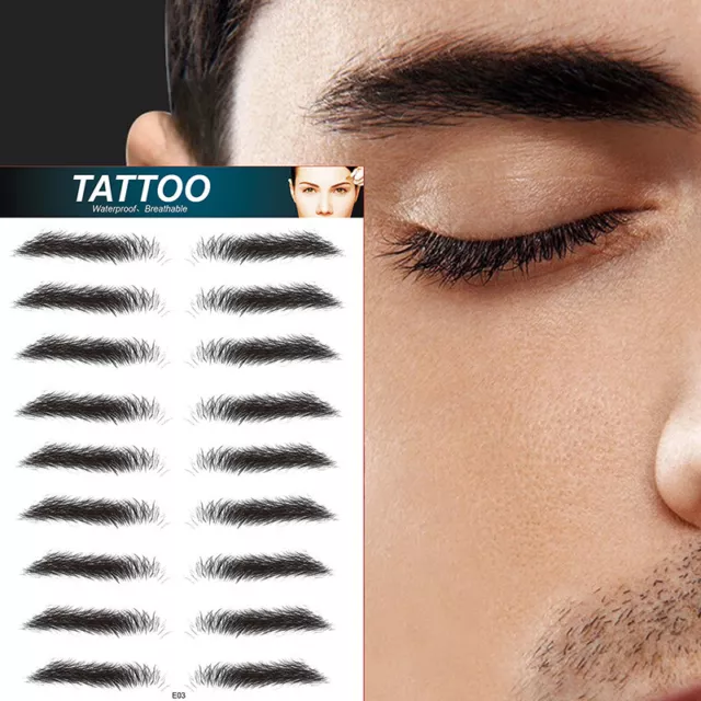 10 Pairs Eyebrow Tattoo for Men Realistic Fake Eyebrows Popular Transfer Sti ZDP