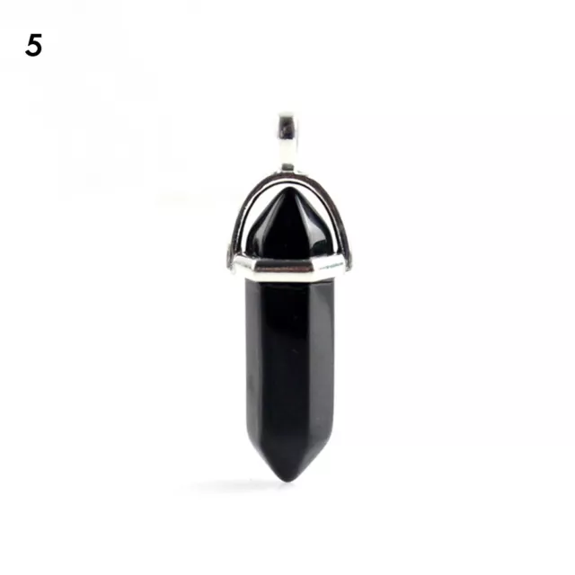 Natural Quartz Chakra Crystal Healing Point Cut Gemstone Pendant Reiki Necklace 11
