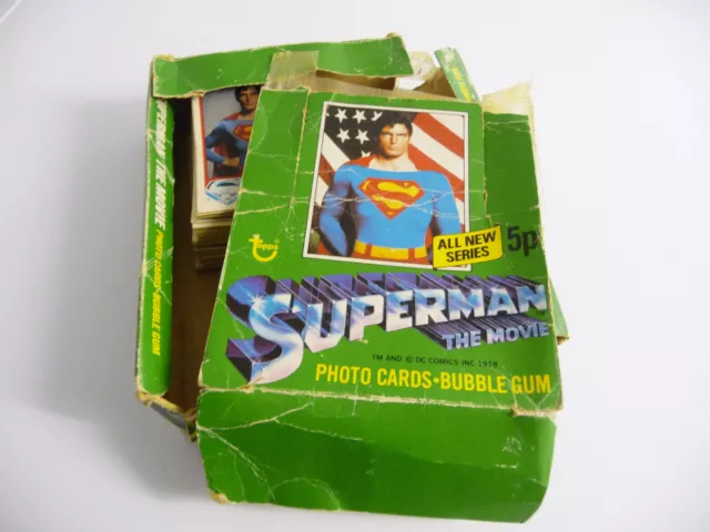 Vintage Superman The Movie 1978 Topps trading card set inc box; 66 cards