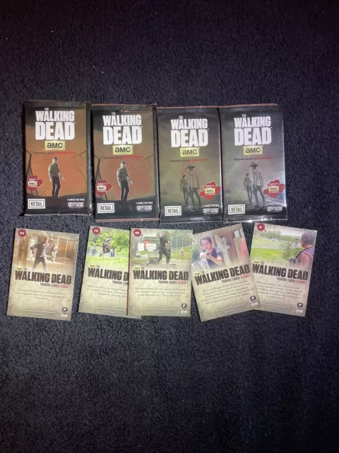 FOUR The Walking Dead Season 4 Trading Card FACTORY SEALED PACKS 5 Cards/Pack