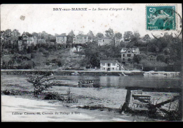 BRY-sur-MARNE (94) PASSEUR en BARQUE & VILLA en construction , Bords de la MARNE
