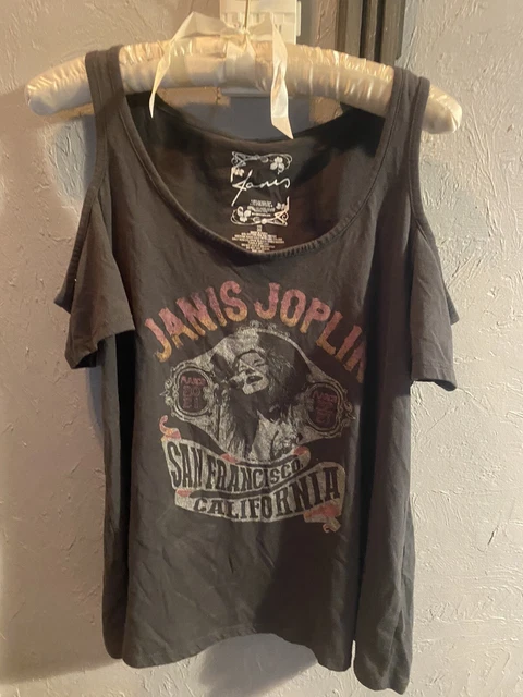 Torrid Janis Joplin Band Shirt Black Cold Shoulder Tee NWT New 00X Torrid Janis Joplin Band Shirt Black Cold Shoulder Tee NWT New 00X
