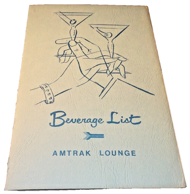 Amtrak Early Undated Beverage  Menu