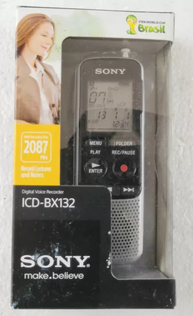 Brand New Sony ICD-BX132 Digital Voice Recorder 2000 Hours Recording Time