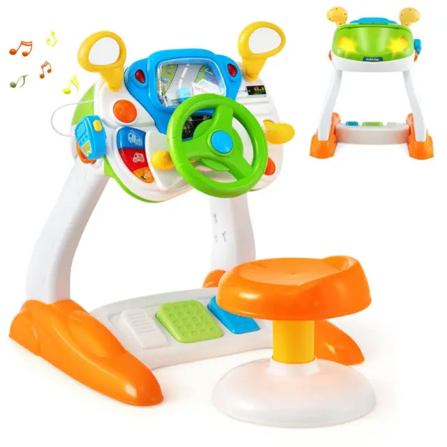 Kids Electronic Steering Wheel Simulation Car Driving Activity Toy Role Play Toy