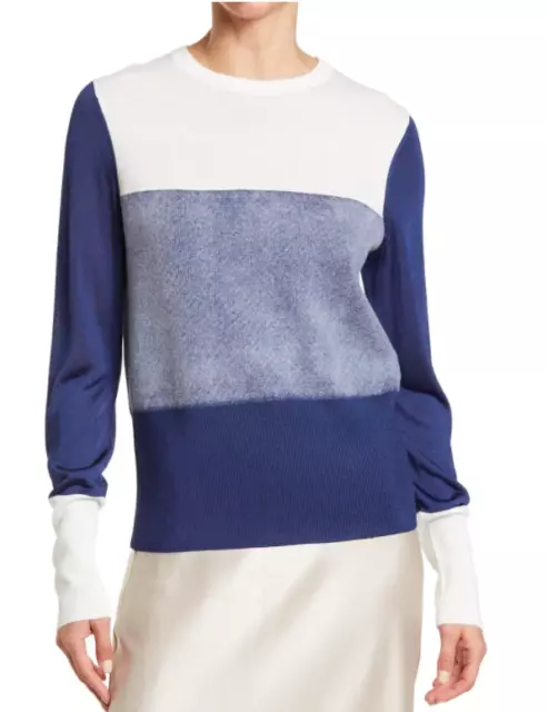 NEW Rag & Bone Marissa Crew Neck Wool Blend Pullover in Blue - Size M #S3751