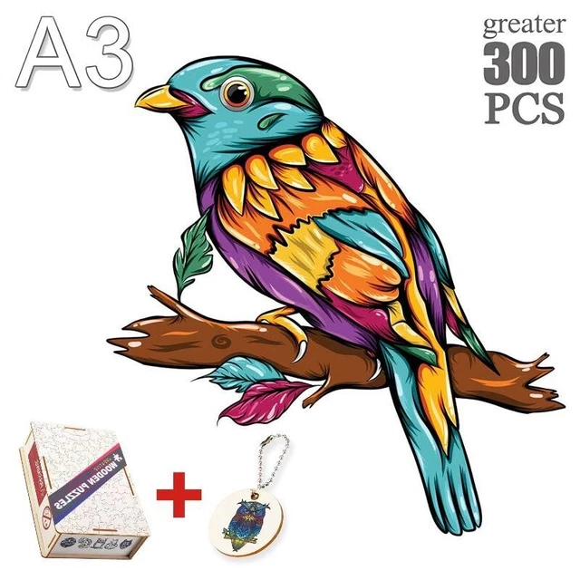 Peacock Animal Shapes Jigsaw Puzzles Adults Kids Educational Wooden Toys Games