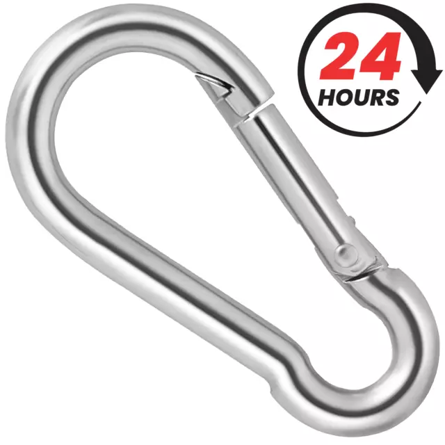 Carabiner Hook Clip Heavy Duty Snap Hook Spring Clip Galvanised Steel