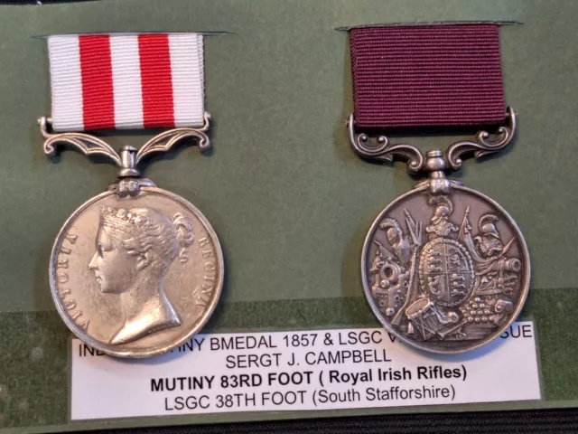 Victorian Indian Mutiny Campaign Medal Pair 888 Serjt J Campbell 38Th 83Rd...