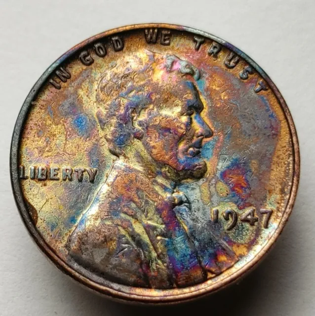 1947d wheat cent beautifully toned unc us Coin Lincoln wheat penny #316