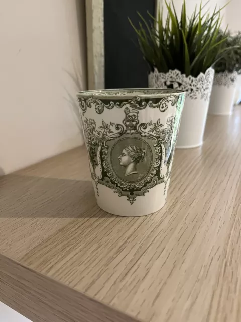 Royal Doulton Burslem Queen Victoria Jubilee 1897 Antique Beaker - In Green