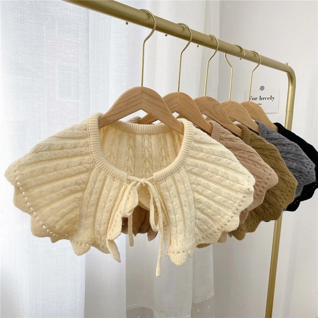 Colletto a maglia rimovibile loto foglia jacquard lana sciarpa ragazza