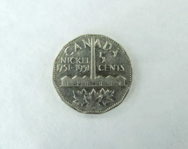 1951 5¢ Five Cents Coin Nickel Canada Refinery Commemorative 12-sided