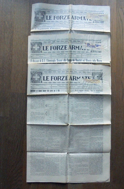 LE FORZE ARMATE anno 1930 - lotto di  3 giornali militaria Marina aeronautica ..