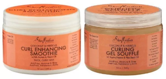 Shea Moisture Coconut & Hibiscus Curly Hair Set: Curl Smoothie & Curling Souffle
