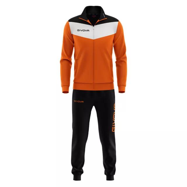 TUTA RELAX GIVOVA Mod. CAMPO TR024 ARANCIO/NERO TRAINING TRACKSUIT