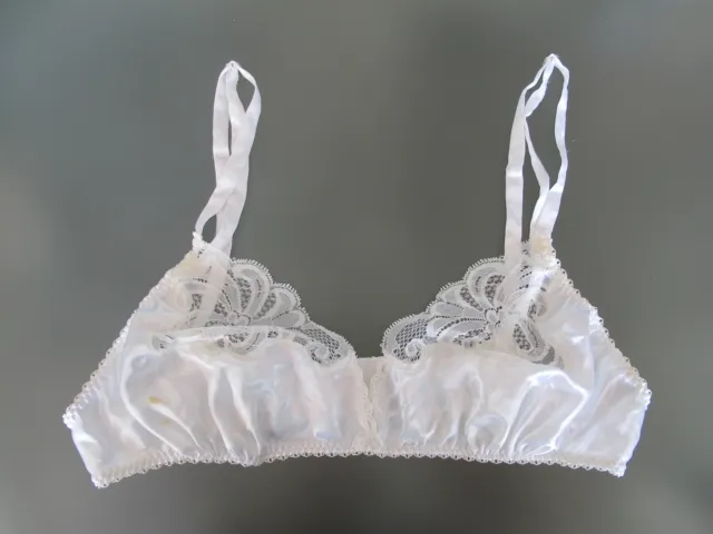 3144 VINTAGE NATORI nylon and lace white unlined bra $5.99 - PicClick
