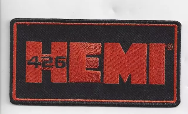 Larger HEMI Iron On Patch 4 inch x 2 inch APPROX BUY 2 WE SEND THREE