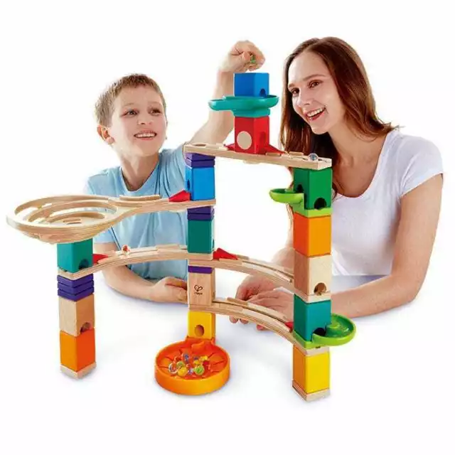 Hape Quadrilla Marble Run Cliff Hanger Wooden Marble Run includes marbles 3