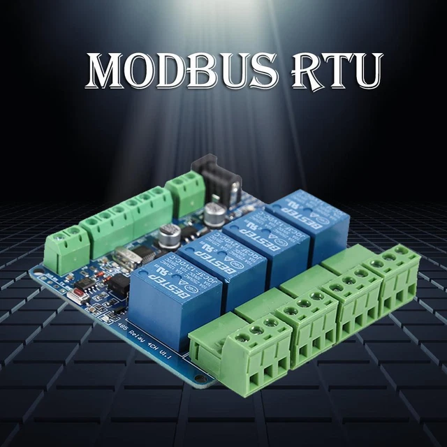 MODBUS-RTU 4 WAY 12V Relay Module Switch 4 Way Relay Output RS485 ...